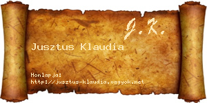 Jusztus Klaudia névjegykártya