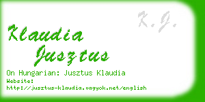 klaudia jusztus business card